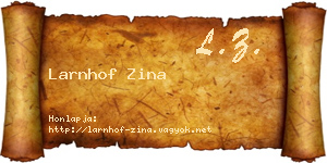 Larnhof Zina névjegykártya